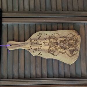 Mad Hatter carved cutting board